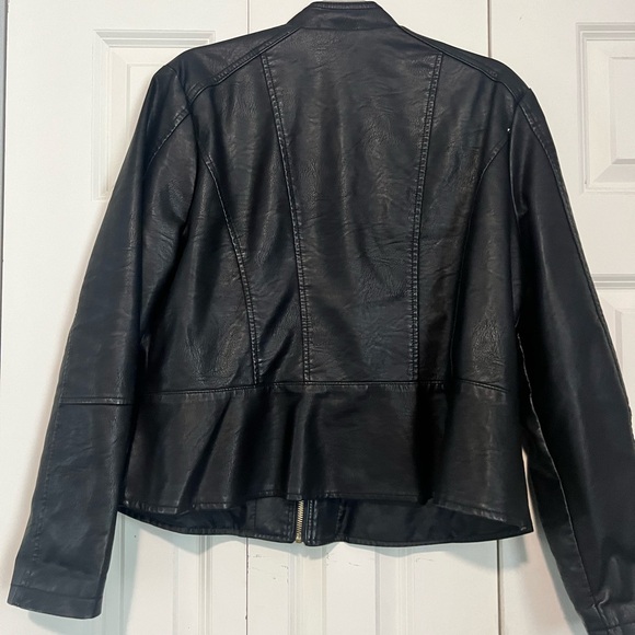 Black vegan leather jacket size XL Baccini - Picture 5 of 5